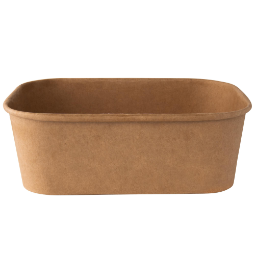 50 bowl rettangolari monouso 750ml cartoncino avana Signor Bio